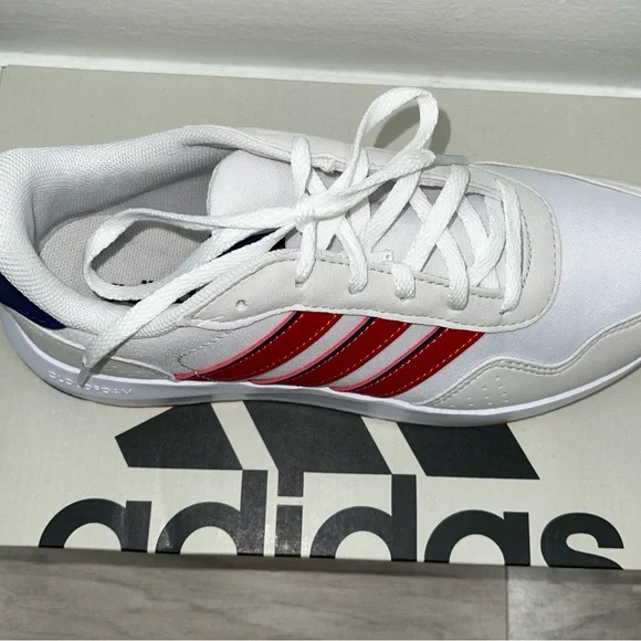 Adidas Men's White and Red Sneakers